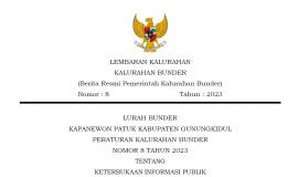 PERATURAN KALURAHAN BUNDER NOMOR 8 TAHUN 2023 TENTANG KETERBUKAAN INFORMASI PUBLIK